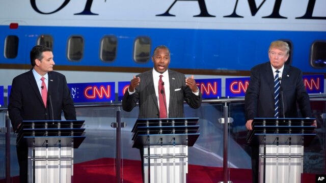 Тед Круз, Бен Карсон и Дональд Трамп (архивное фото)