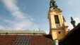 Solar panels are pictured on the roof of the Protestant Reformed Church in Vienna, April 9, 2013. 