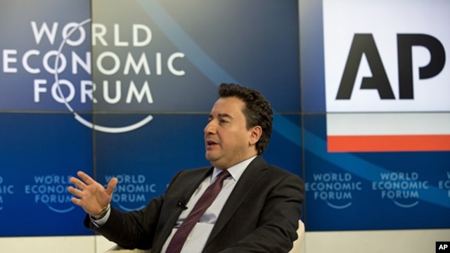 Ali Babacan, Turkey's Deputy Prime Minister at the 43rd Annual Meeting of the World Economic Forum, WEF, in Davos, Switzerland, Jan. 25, 2013. 