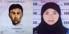 Ảnh truy nã một phụ nữ người Thái 26 tuổi và một người đàn ông ngoại quốc hôm 31/8/2015.
