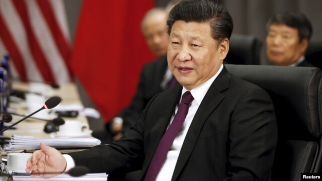 Chinese President Xi Jinping speaks during his meeting with U.S. President Barack Obama at the Nuclear Security Summit in Washington, March 31, 2016. 