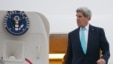 FILE - U.S. Secretary of State John Kerry disembarks from his plane as he arrives in Geneva, Switzerland, Sunday, March 15, 2015.