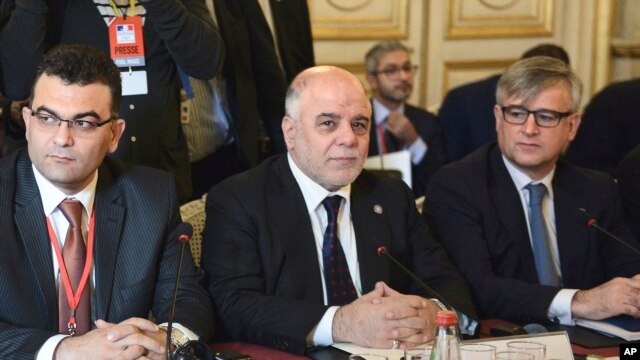 Thủ tướng Iraq al-Haydar Abadi, và liên minh chống IS trong cuộc họp tại Paris, ngày 2/6/2015.