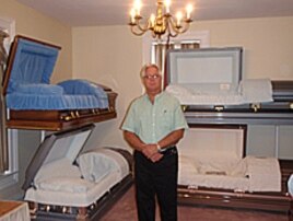 Funeral director Gary Stanley in Vermont, where costs for a full funeral start around $7,000 - more than a month's income for many middle-class American families.
