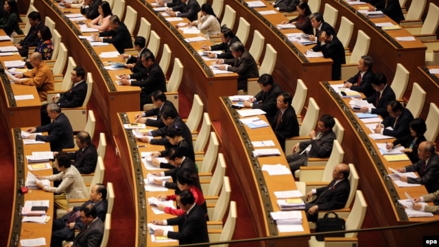 Các đại biểu dự phiên khai mạc kỳ họp Quốc hội khóa 13 tại Hà Nội, Việt Nam, ngày 21 tháng 3, 2016