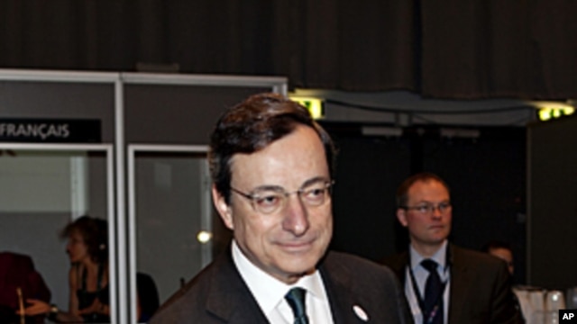 European Central Bank President Mario Draghi, takes his seat  during  the informal EU-meeting for EU Finance Ministers, in Copenhagen, Denmark, March 30 2012.