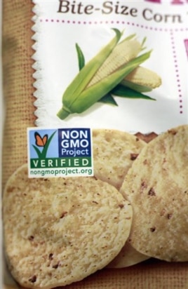 A product labeled with Non Genetically Modified Organism (GMO) is sold at the Lassens Natural Foods & Vitamins store in Los Angeles. Californians are considering Proposition 37, which would require labeling on all food made with altered genetic material.