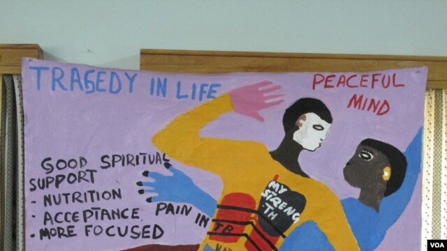 A body map created by Kenyan living with HIV in Kisumu, Kenya, July 8, 2011. (Photo: VOA/X.Verhoest)