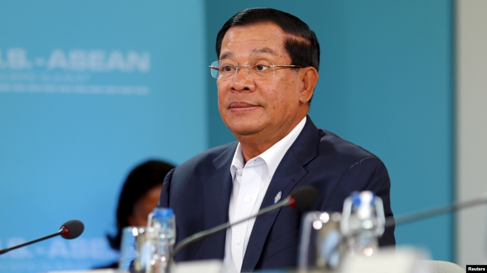 FILE - Cambodian Prime Minister Hun Sen at the Association of Southeast Nations (ASEAN) summit in Rancho Mirage, Calif., Feb. 15, 2016.