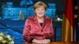 German Chancellor Angela Merkel concludes the recording of her New Year's speech in the Chancellery in Berlin, Dec. 30, 2014.