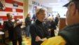 Democratic candidate Congresswoman Tammy Baldwin (C), who is running US Senate seat, meets with supporters at the North Shore Obama for America office in Glendale, Wisconsin, October 31, 2012. REUTERS/Darren Hauck (UNITED STATES - Tags: POLITICS ELECTIONS