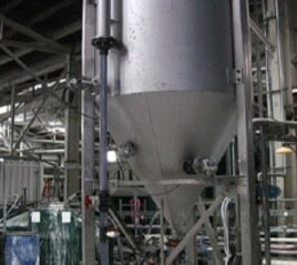 Calera's cement product separates from the water in large holding tanks