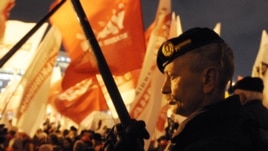 Supporters of Ukrainian Opposition party take part in a rally in Kyiv , Ukraine, Nov. 6, 2012