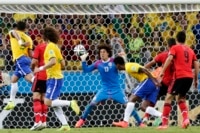 Guillermo Ochoa save during match against Brazil. (AP | Marcio Jose Sanchez)