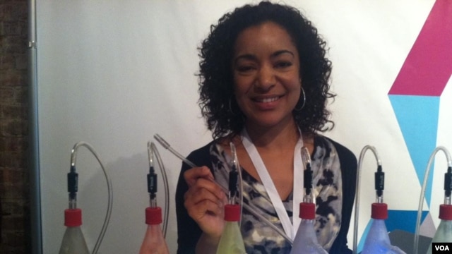 Leyla Farah of Demand Media cooks up interest in her company's specialised websites at Internet Week New York.