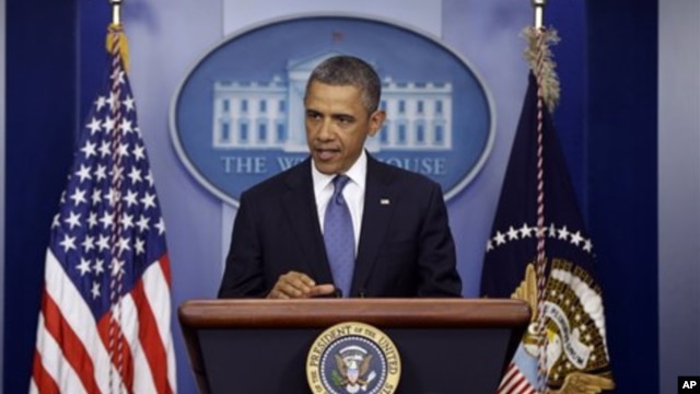 Tổng thống Obama phát biểu tại Tòa Bạch Ốc,28/12/ 2012.