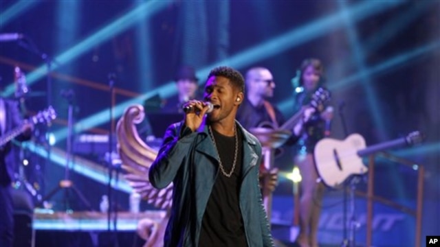 Usher performing at Madison Square Garden in New York City earlier this year