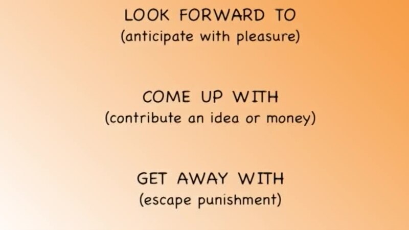     - Three-part phrasal verbs -     