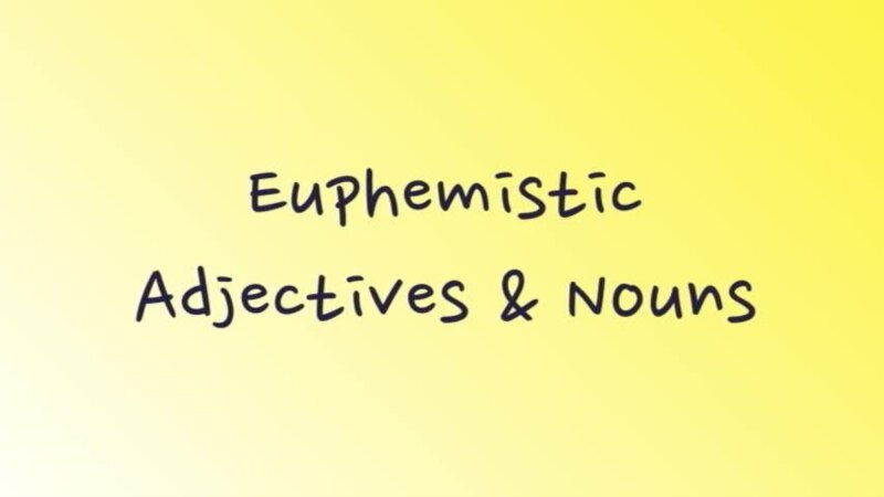     - Euphemistic adjectives and nouns - 