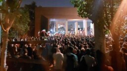 FILE - This photo taken by an individual not employed by The Associated Press and obtained by the AP outside Iran shows students of the Sharif University of Technology attending a protest in Tehran, Oct. 7, 2022. 