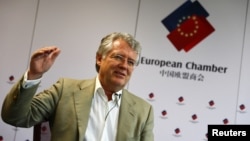 FILE - President of the European Union Chamber of Commerce in China Joerg Wuttke speaks during an interview with Reuters, at the chamber's office in Beijing, Sept. 29, 2022.