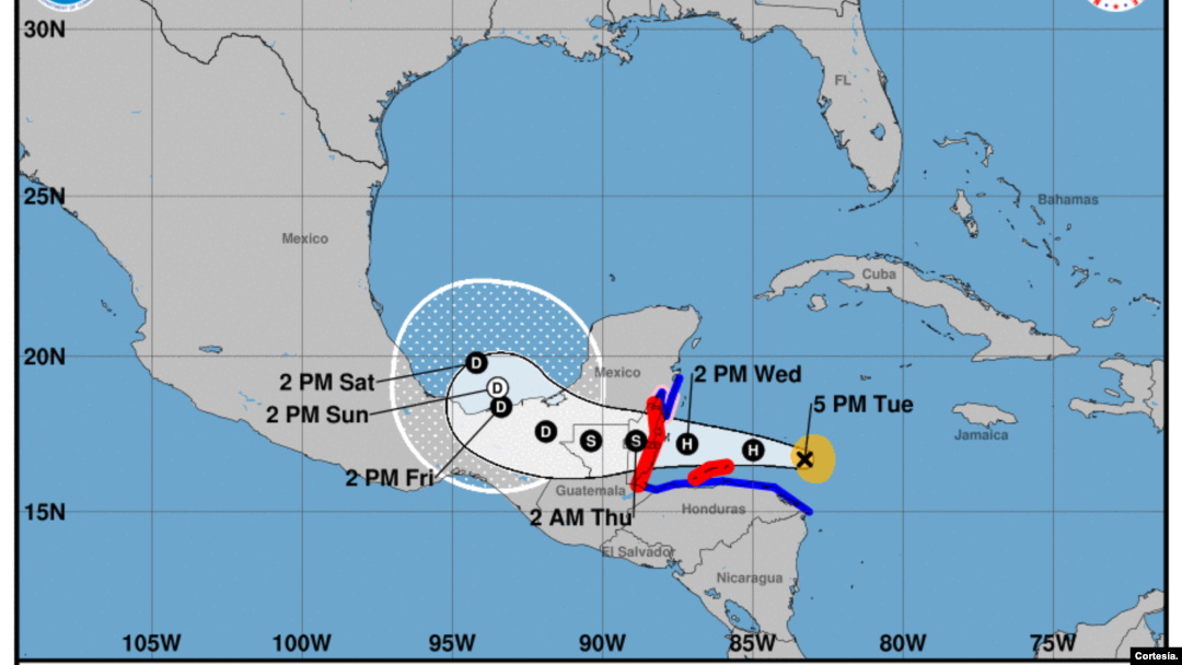 Lisa se fortalece rápidamente en el Caribe. 