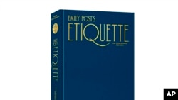 This photo shows the cover of “Emily Post’s Etiquette, The Centennial Edition” By Lizzie Post and Daniel Post Senning. (The Emily Post Institute/Ten Speed Press via AP)