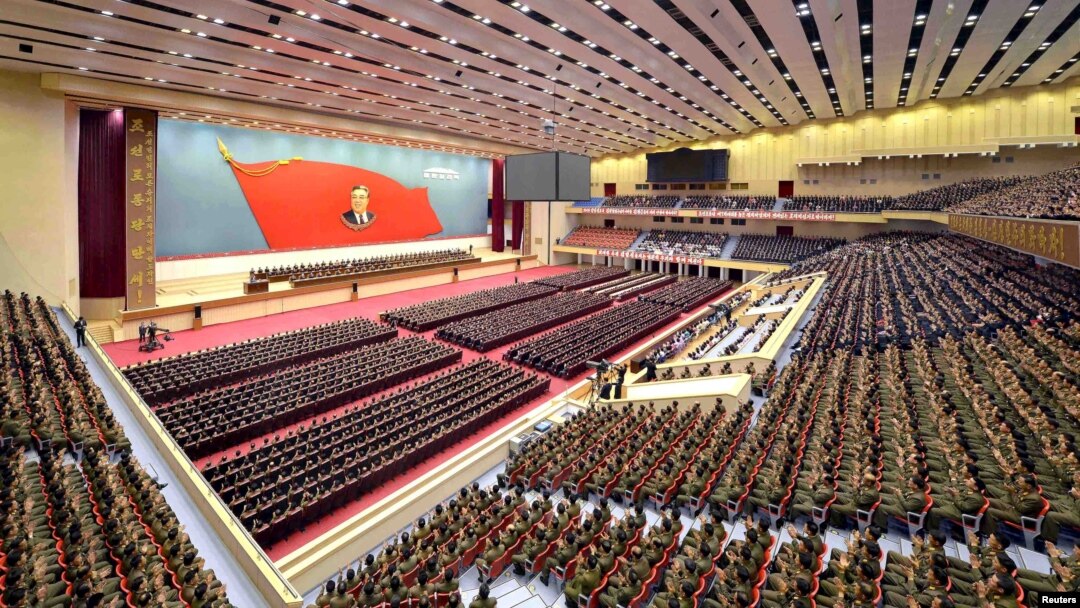 A Central Committee meeting is held to mark the 104th birth anniversary of North Korea's founder Kim Il Sung in this undated photo released by North Korea's Korean Central News Agency (KCNA), April 14, 2016.