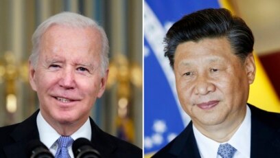 ARCHIVO - Los presidente de EEUU, Joe Biden (izq), y de China, Xi Jinping. Biden dice que espera usar la reunión del lunes 14 de noviembre con Xi para discutir los esfuerzos para mantener y profundizar líneas de comunicación entre los dos países.