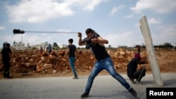 Un manifestant palestinien, Ramallah, 5 septembre 2014.