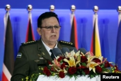 El comandante en jefe de las Fuerzas Armadas de Nicaragua, Julio César Avilés Castillo, habla en el Foro Xiangshan de Beijing en Beijing, China, el 30 de octubre de 2023. [Foto: Archivo/Reuters]