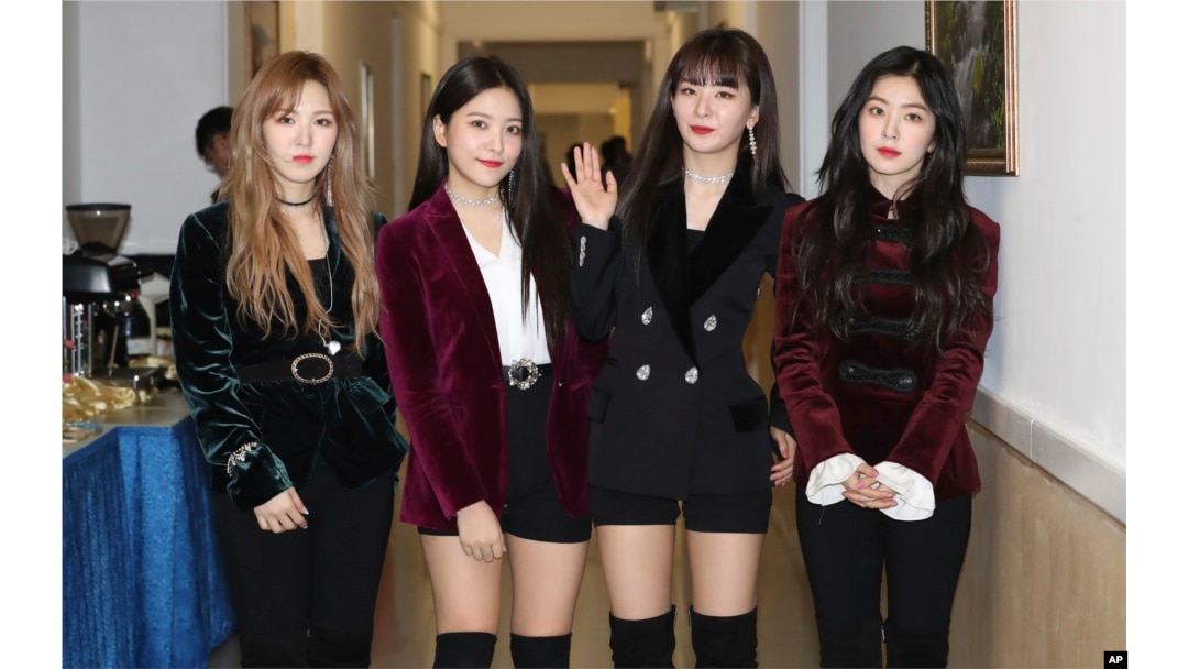 South Korean girl band Red Velvet is seen after its performance in Pyongyang, North Korea, April 1, 2018.