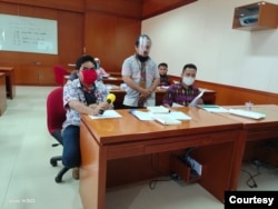 Mahasiswa baru tunanetra di UT Gorontalo. (Foto courtesy: Husni)