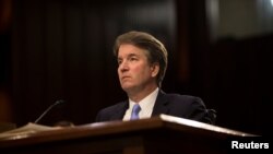 Supreme Court nominee Brett Kavanaugh testifies during the third day of his confirmation hearing before the Senate Judiciary Committee on Capitol Hill in Washington, Sept. 6, 2018.