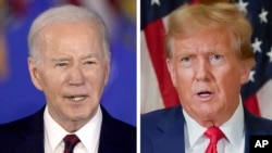 Ảnh phối hợp: Đương kim Tổng thống Joe Biden, trái, và cựu Tổng thống Donald Trump.