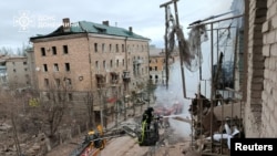 Aftermath of a Russian air attack in Sloviansk