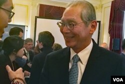Stanley Kao, Taiwan’s top representative to Washington, is seen at an election-watching event in Washington Jan. 11th, 2020. (Natalie Liu/VOA)