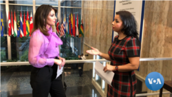 State Department Spokesperson Morgan Ortagus talks to VOA's Navbahor Imamova, Washington, February 6, 2020