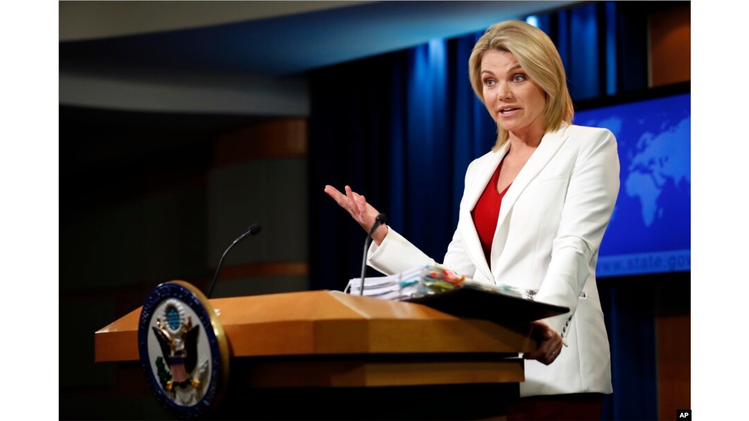 Juru Bicara Departemen Luar Negeri AS, Heather Nauert di Washington, D.C., 9 Agustus 2017. (Foto: dok).