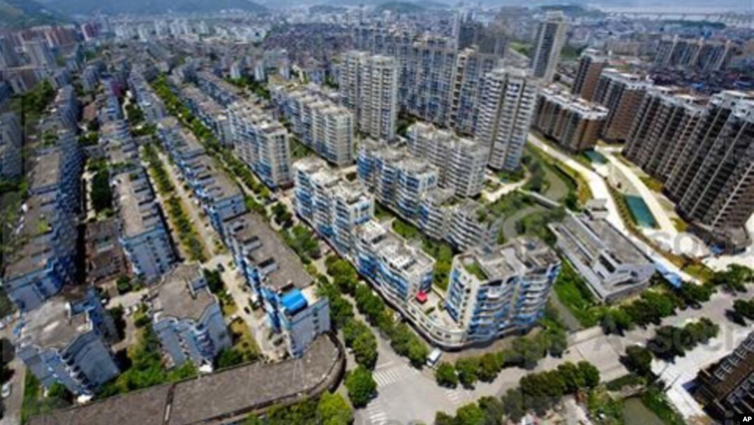 鳥瞰溫州市的公寓居住區(2011年7月24日)