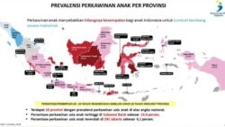 Prevalensi Perkawinan anak per provinsi yang menempatkan Sulawesi Barat sebagai provinsi dengan persentase perkawinan usia anak tertinggi berdasarkan Susenas, 2018. Foto : Tangkapan Layar
