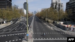 Avenida La Castellana, Madrid, Espanha, sem movimento por causa do novo coronavírus, 15/03/ 2020. 