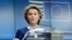 European Commission President Ursula von der Leyen speaks during a media conference after an EU summit, in video conference format, at the European Council in Brussels, June 19, 2020.