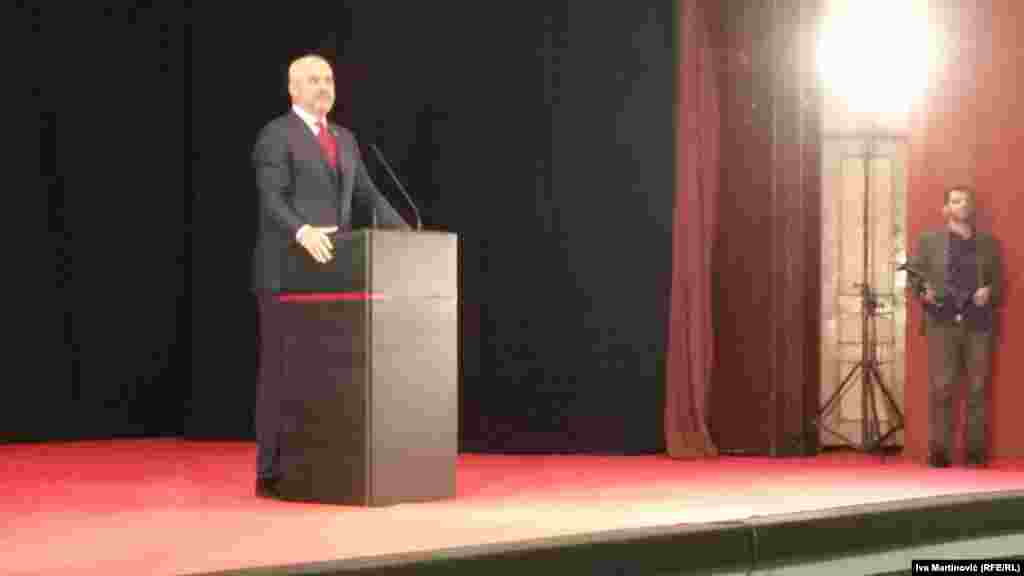 Albanian Prime Minister Edi Rama in Presevo