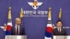 Vipin Narang, left, principal U.S. deputy assistant secretary of defense for space policy and Cho Chang-rae, South Korea's deputy defense minister for policy, attend a press conference after the third meeting of the Nuclear Consultative Group in Seoul June 10, 2024. 