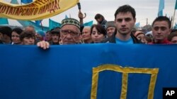 Митинг крымско-татарской общественности в Симферополе, посвященный 70-й годовщине депортации крымских татар. Май 2014 г. (архивное фото) 
