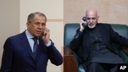 Əfqanıstan prezidenti Əşrəf Qani və Rusiyanın xarici işlər naziri Sergey Lavrov