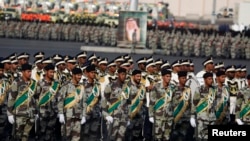 사우디 아라비아 정부 군이 연례 성지 참배 행사를 준비하는 군사 행진을 하고 있다. (자료사진)