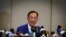 Malaysian opposition leader Anwar Ibrahim speaks during a press conference after meeting the nation's king in Kuala Lumpur, Malaysia, Oct. 13, 2020.