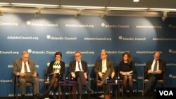 Atlantic Council in Washington, DC holds a panel on Russian disinformaiton that Polygraph.info moderated on March 7, 2018